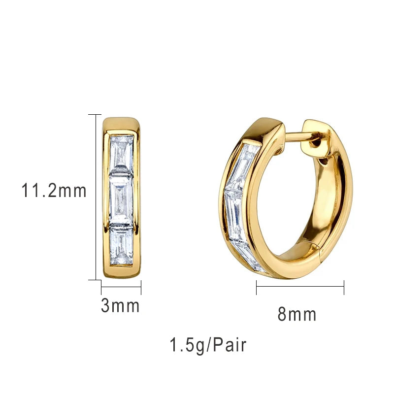 Colourful Zircon Gold Stud Earrings Mix'n'Match
