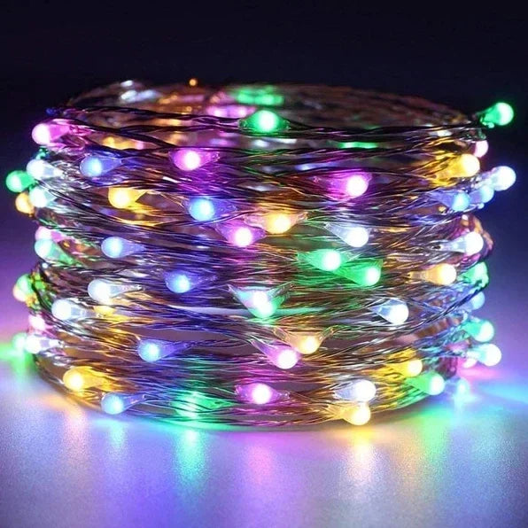 1m-30m Copper Wire LED String Light 8 Colours Fairy Lights Battery Powered