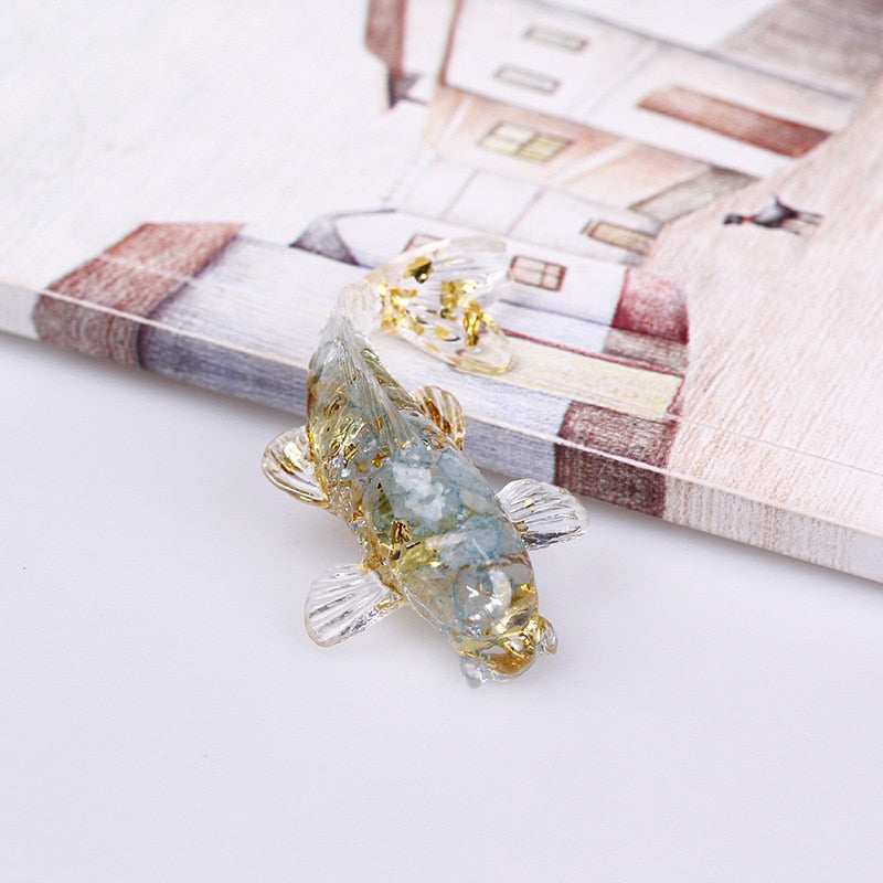 Pretty Koi Fish Ornaments Natural Crystal Decor
