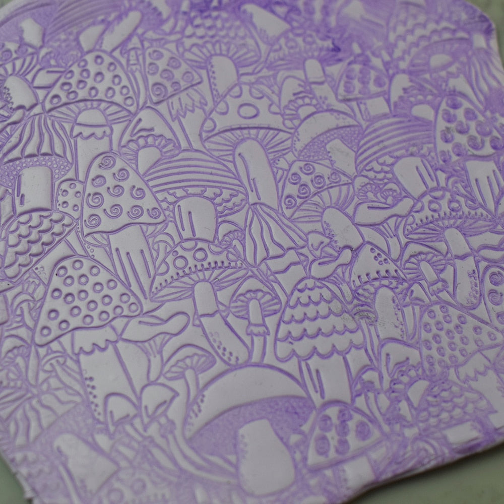 Mushroom Polymer Clay Stamp Emboss Texture Pottery Clay Craft Supplies