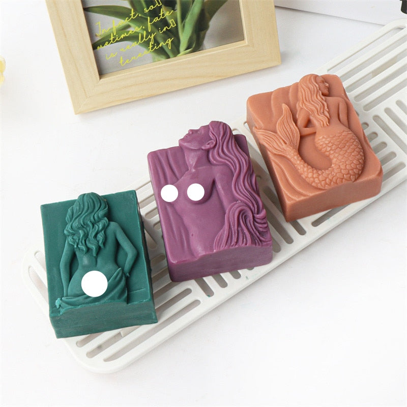 Mermaid Silicone Soap Moulds DIY Ocean Goddess Candle Resin Making Chocolate Mould
