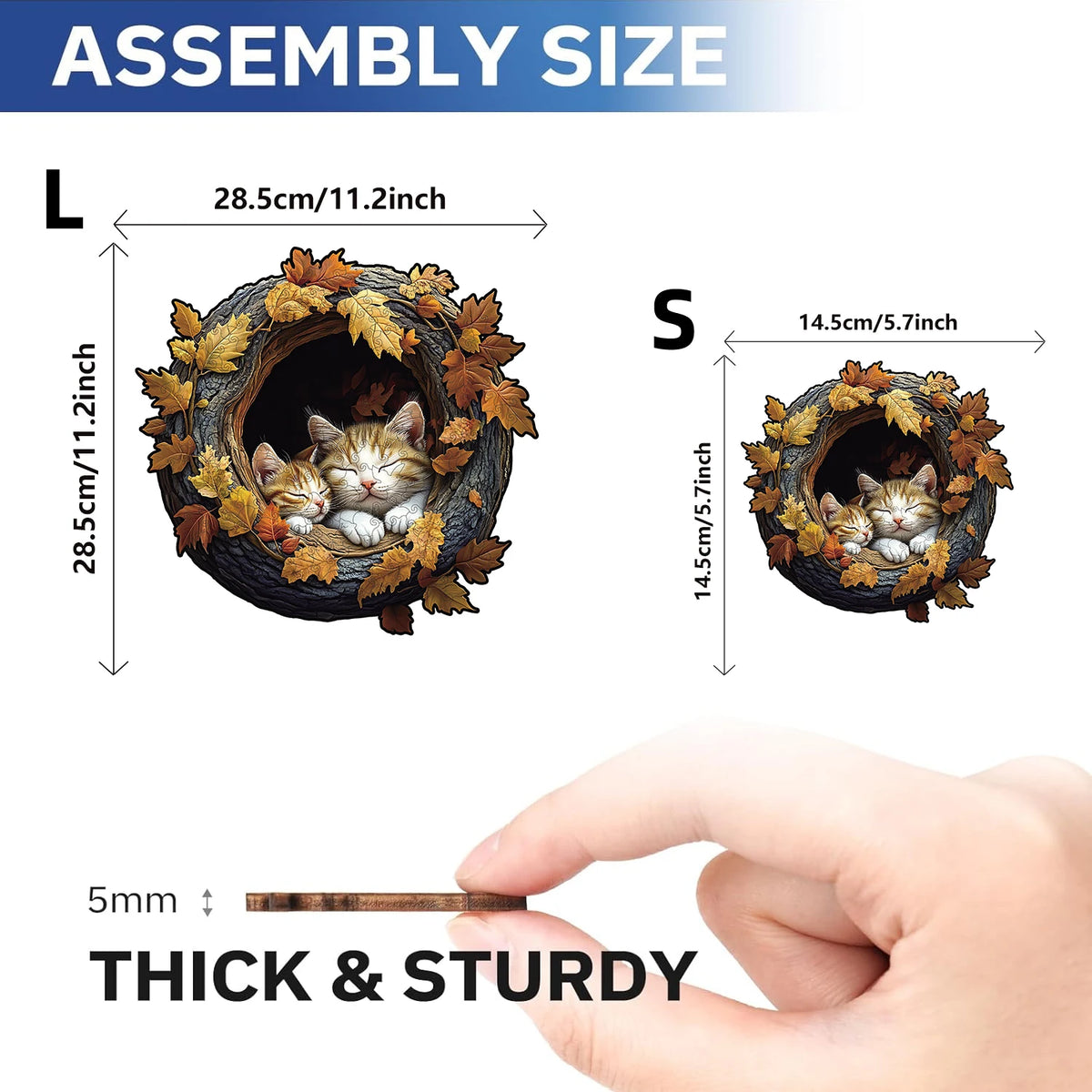 Woodland Cats Unique Shape Wooden Jigsaw Puzzles