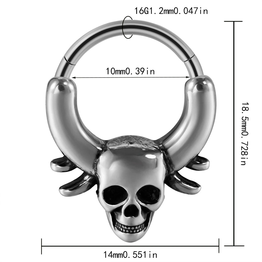 Surgical Steel Septum Ring Hoop Nose Rings Hinged Clicker Tragus Cartilage Ear Stud Piercing Jewellery