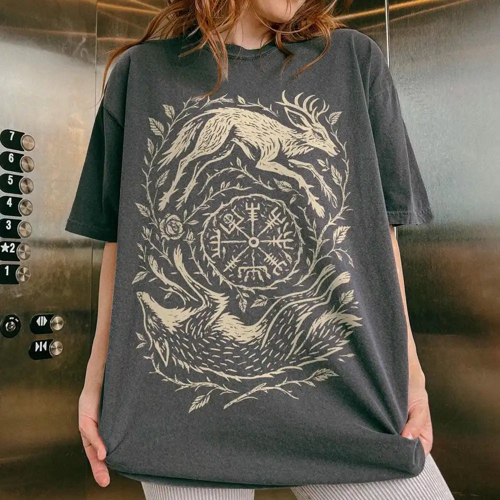 Fox Yin Yang T-Shirt Witchy Forestcore Tee