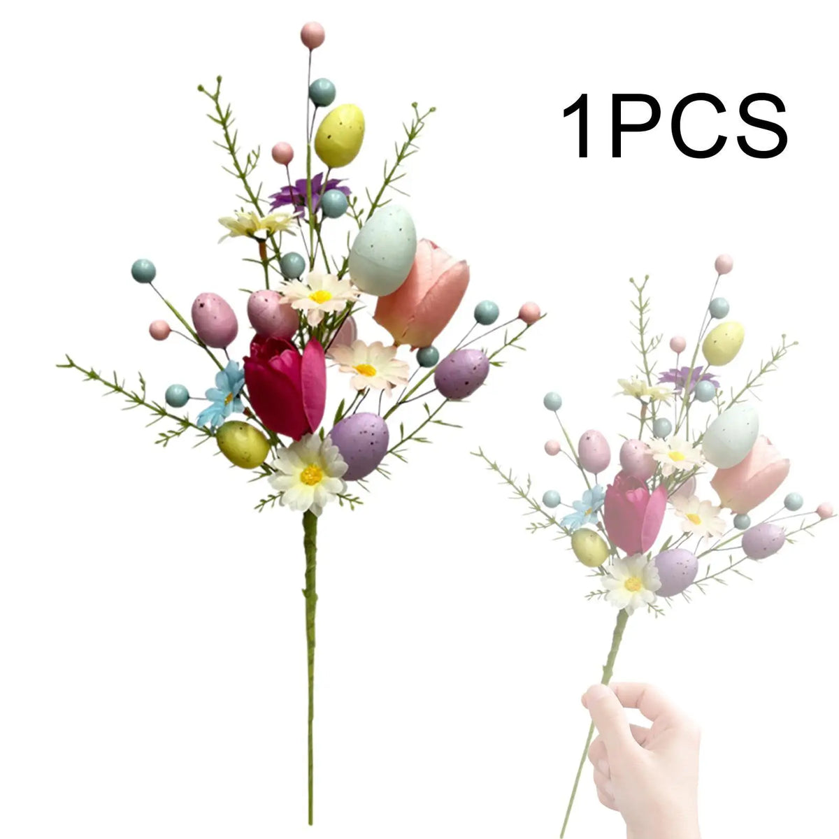 Easter Egg Stem Decorative Berries Floral Pick Bouquet