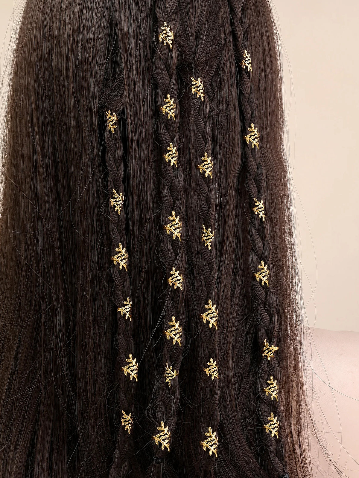 Set of 40pcs Leaf Metal Braid Ring Clips Dread Lock Metal Cuffs Hair Jewellery