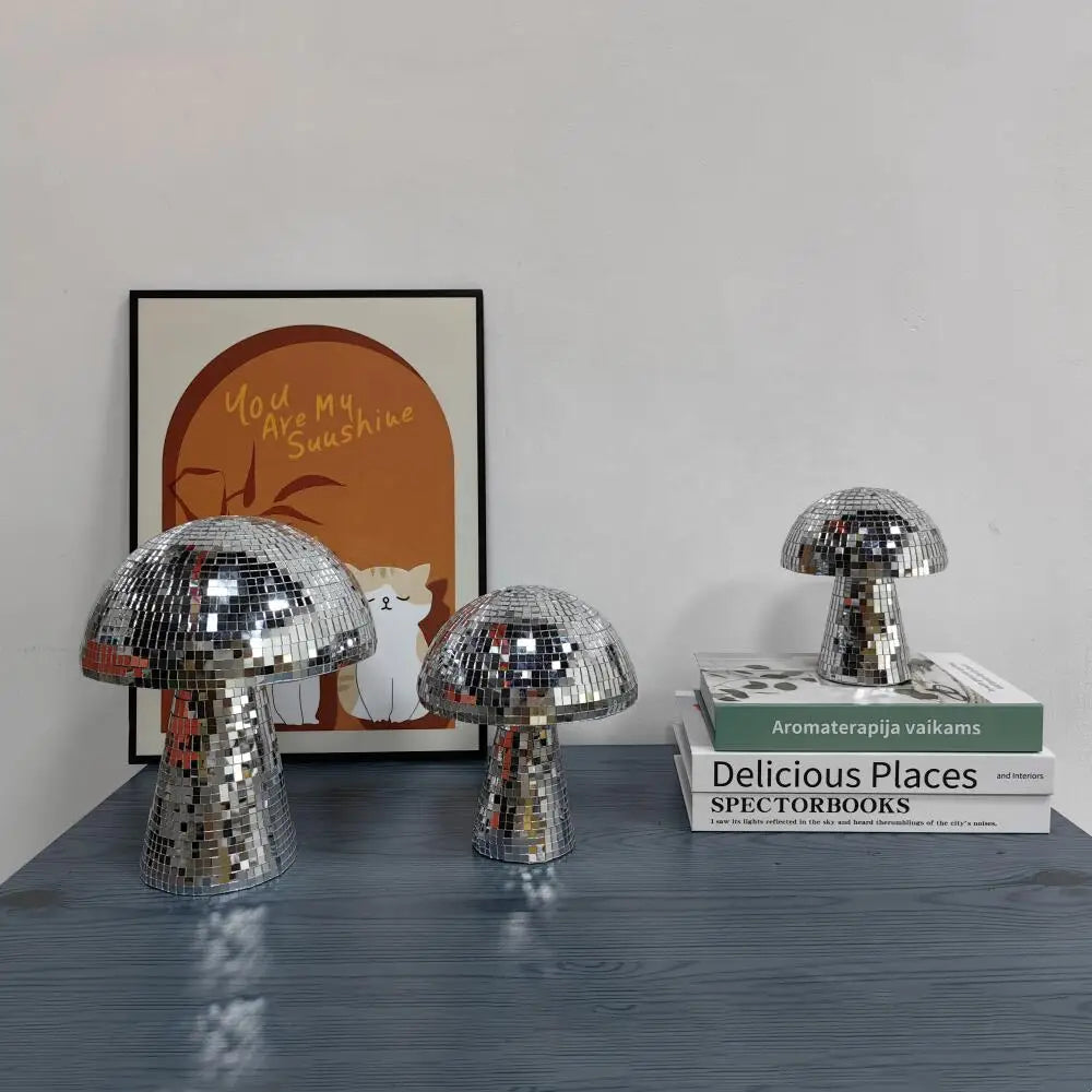 Retro Disco Mushroom Shape Mirror Ball Home Decorations