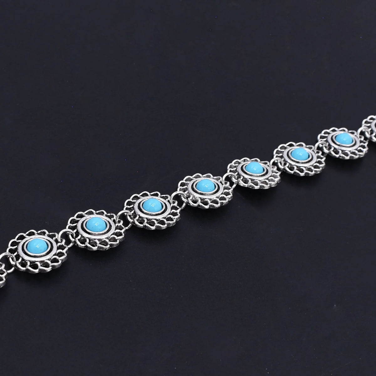 Kazakh Forehead Chain Silver Tassel Headband