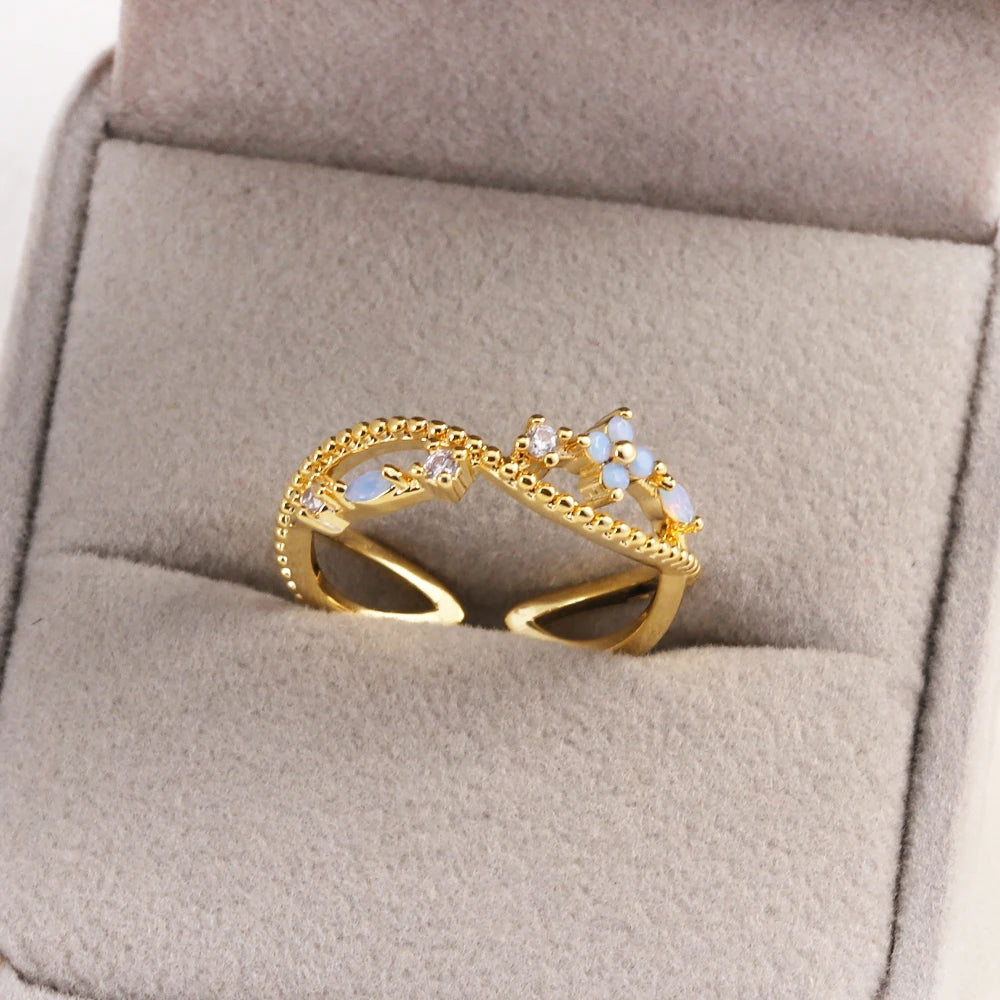 Sweet and Dainty Colourful Zircon Rings Gift Idea