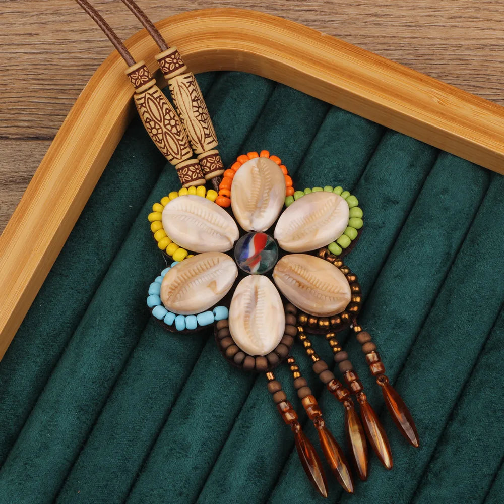 Handmade Beaded Leather Boho Necklaces