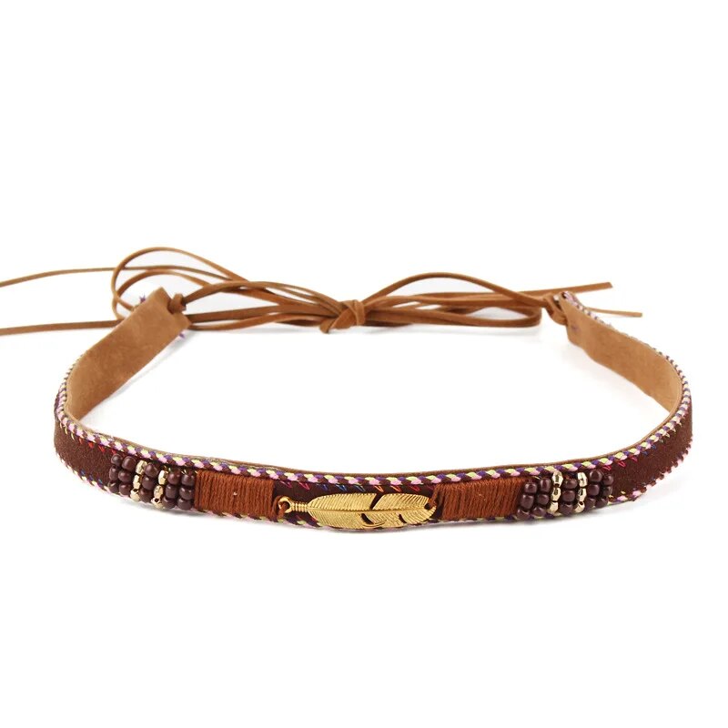 Golden Feather Hat Bands Hand-Wound Hat Belt