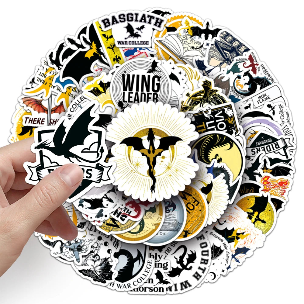 50pcs Fourth Wing Fantasy Novel Stickers