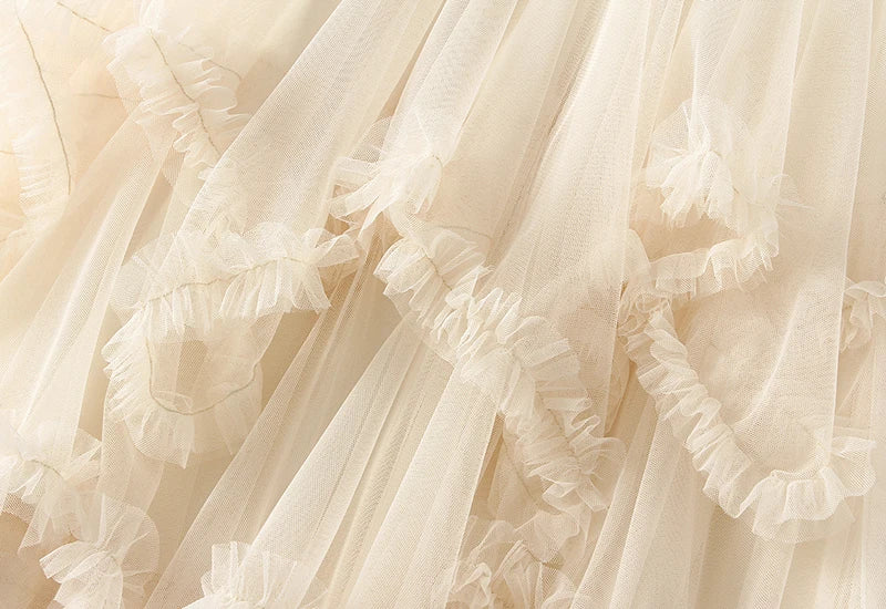 Handkerchief Layers Tulle Midi Skirt Ten Colours