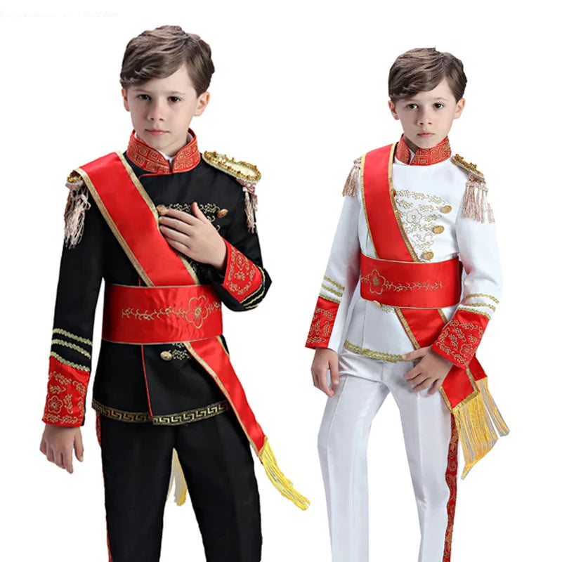 Royalty Prince Ceremonial English Military Jacket Costume Child Boys King Cosplay Fancy Dress