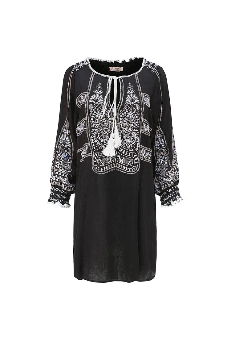 Mirai's Embroidered Boho Dress