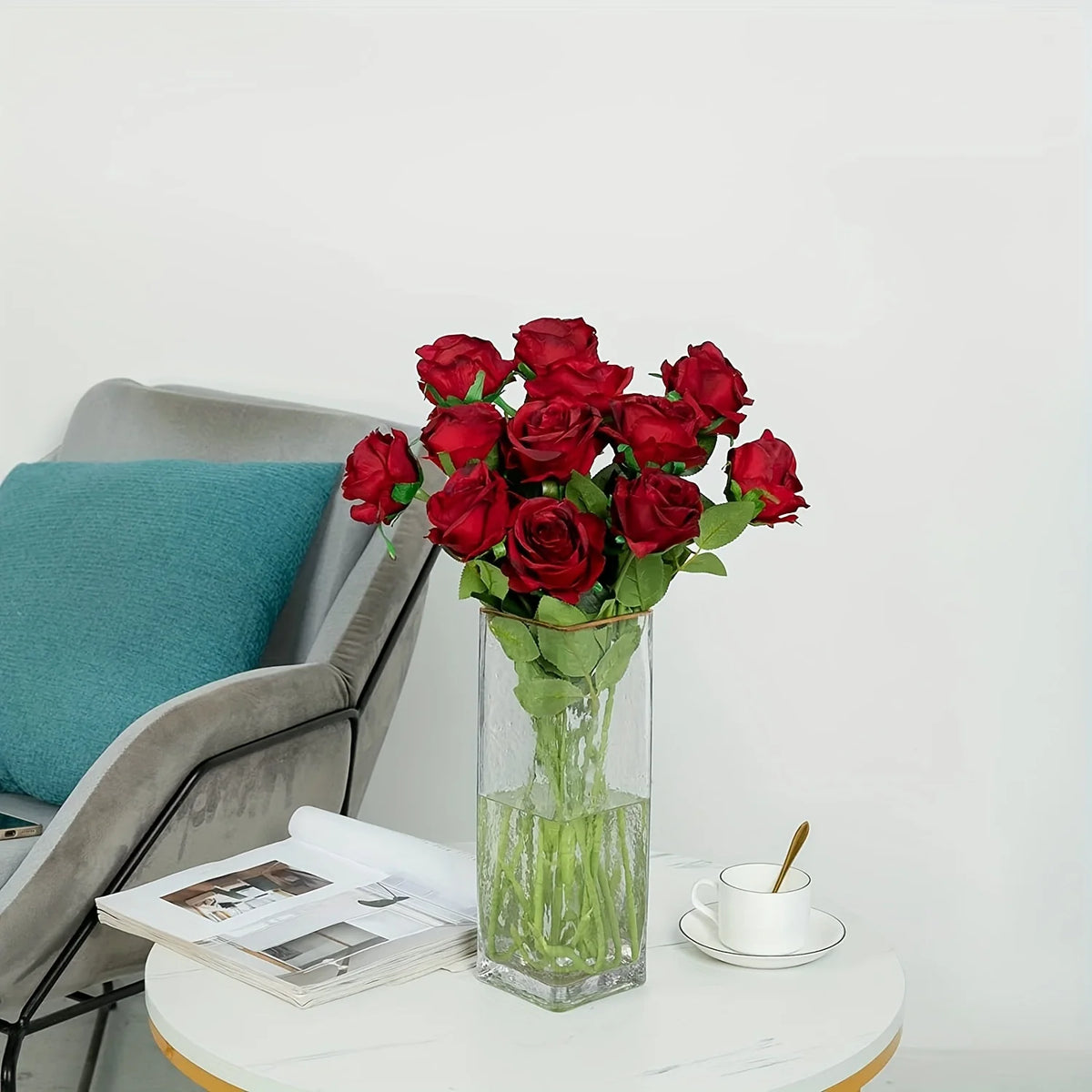 A Dozen Realistic Artificial Roses Bouquet