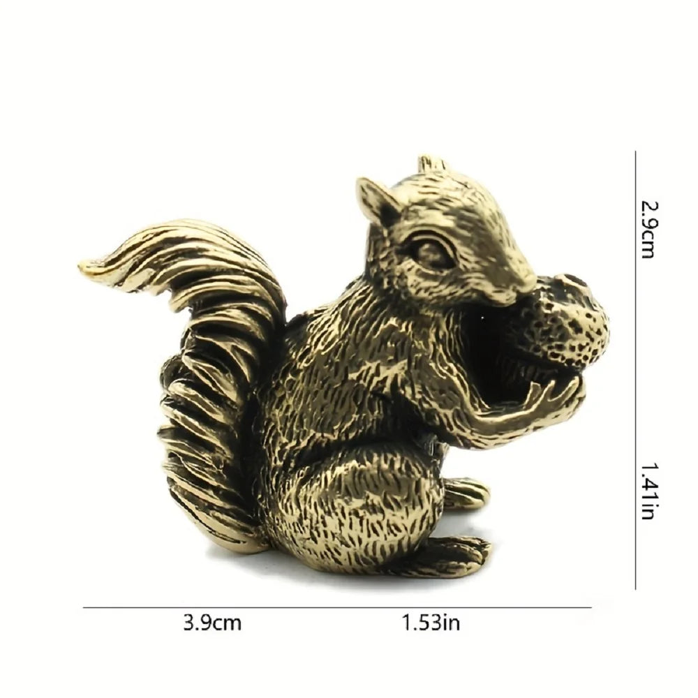 Squirrel Ornament Solid Copper Figurines Brass Tea Pet Incense Holder