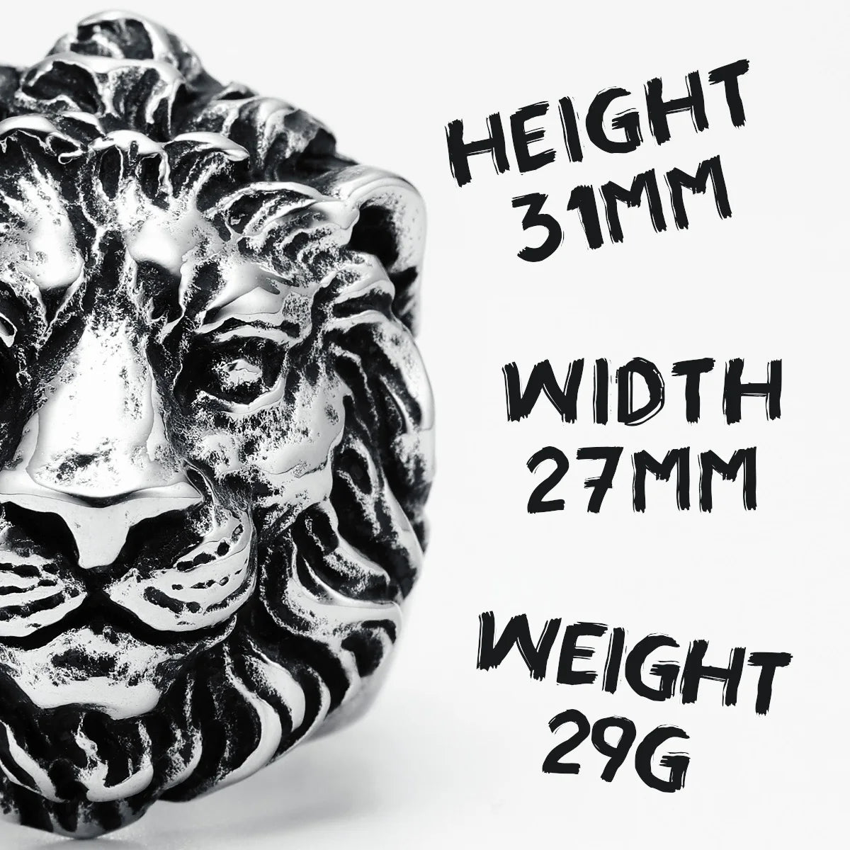 King of the Forest Lion Ring Stainless Steel Men Rings