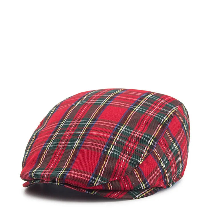 Plaid Flat Caps Casual Cotton Vintage Hats