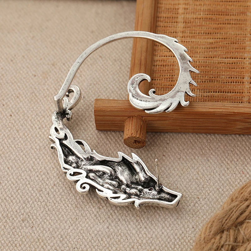 Warg Wolf Ear Cuff Pierced Earring