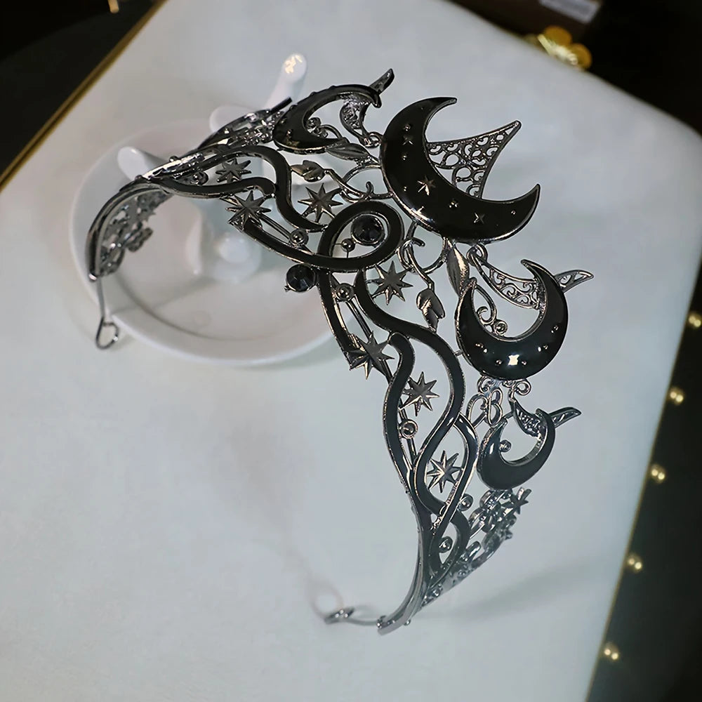 Night Court Gothic Moon Tiara Celestial Queen Crown