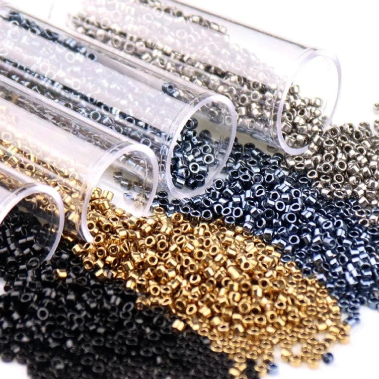 1200pcs 2mm Metallic Bronze Golden Glass Seed Beads for Needlework DIY Jewellery Making