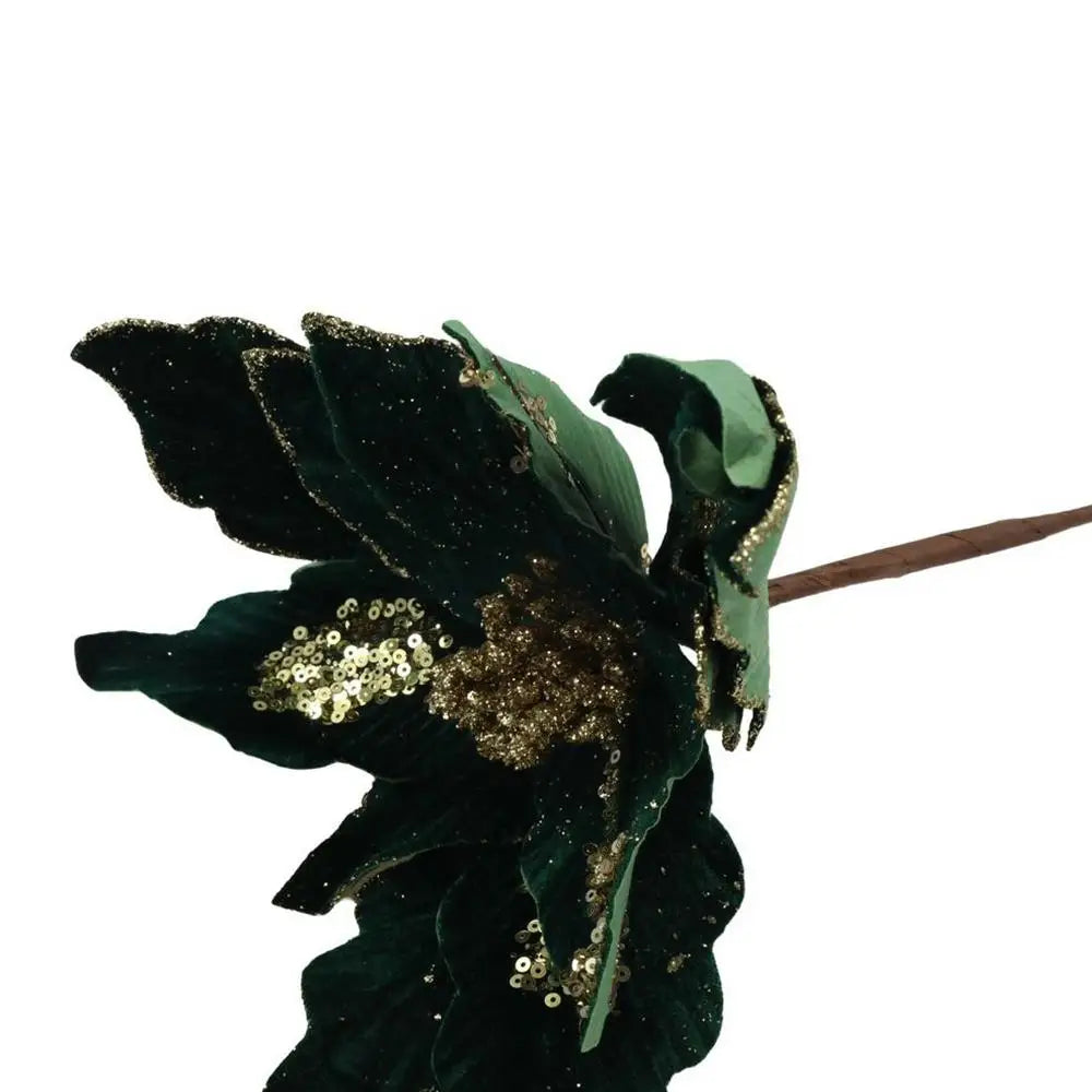 28cm Hanging Glitter Xmas Flower Christmas Decoration