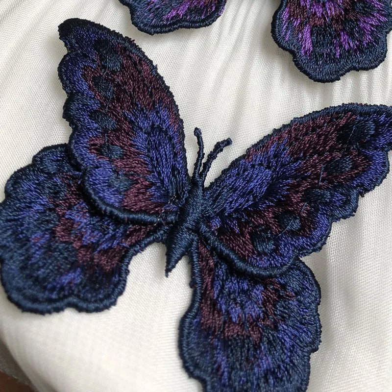 3Pcs Butterfly Embroidered Patches Appliqué Sewing DIY Crafts