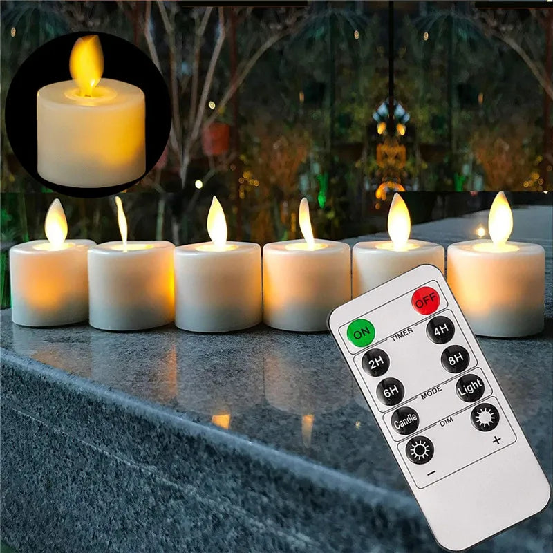 Flameless Moving Wick LED Candles With Remote Control