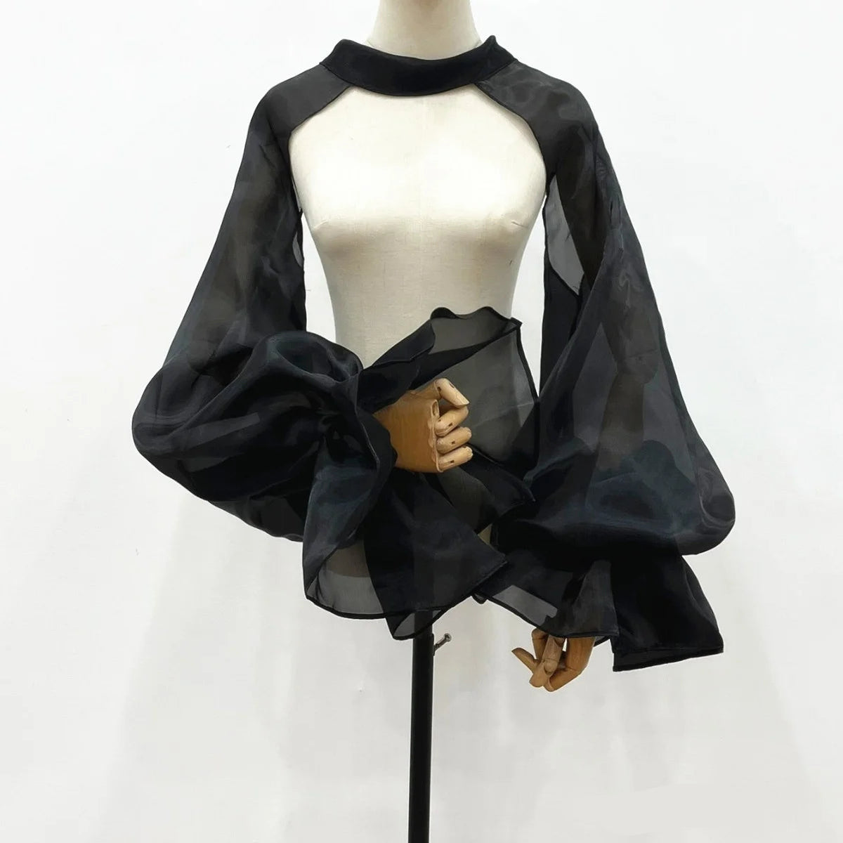 Chiffon Full Sleeves Shoulder Neck Covers Cosplay Dance Performance Wear