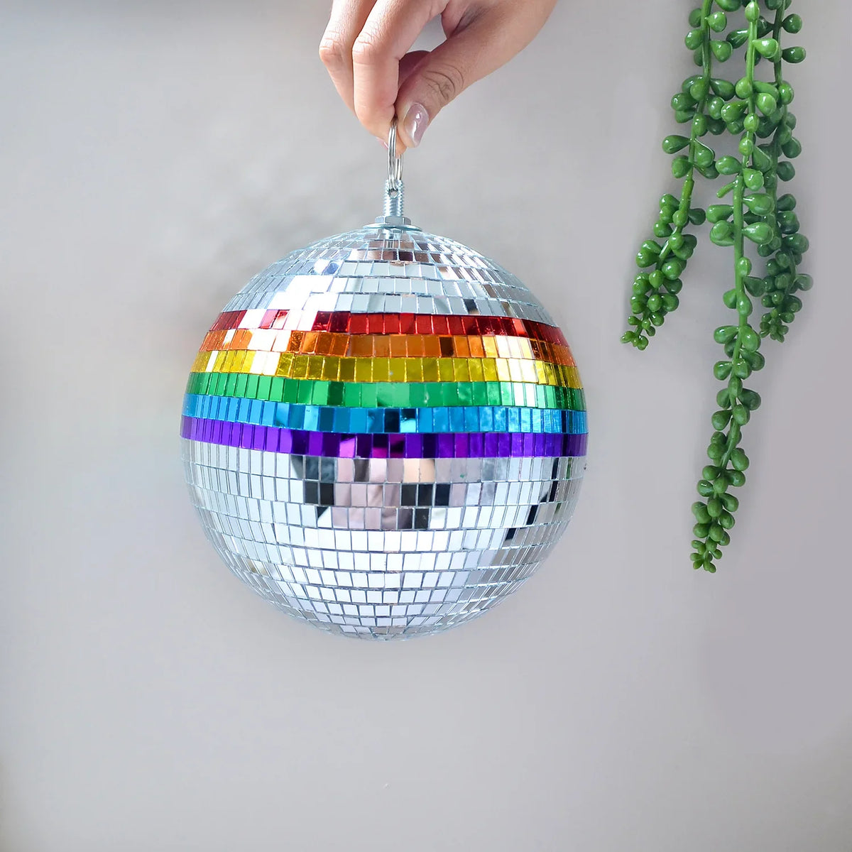Hanging Disco Mirror Ball Rainbow Mardi Gras LGBTQI Decor