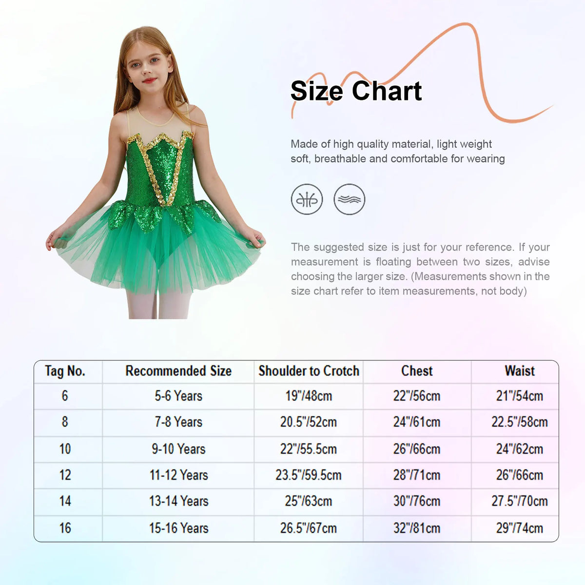 Royal Elf Green Sequins Girls Ballet Dance Dress Tutu Gymnastics Leotard Figure Skating Dance Performance Costume