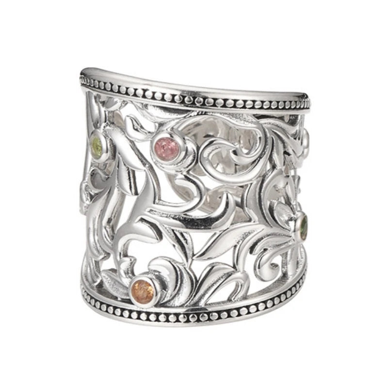 Eternal Garden S925 Sterling Silver Ring Tourmaline