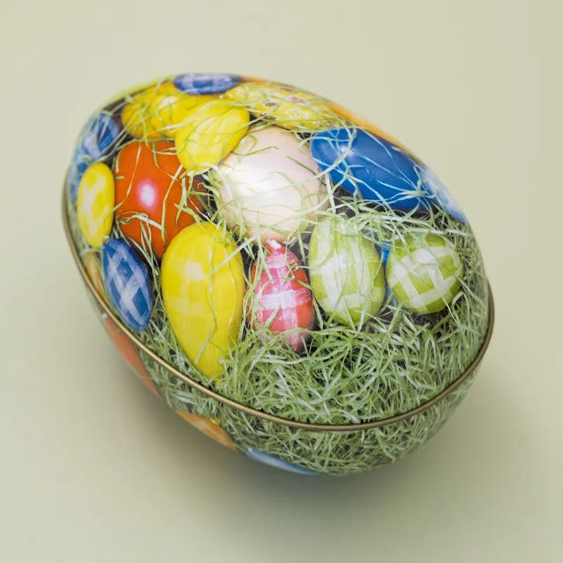 Metal Tin Easter Egg Candy Boxes Rabbit Chick Gift Box