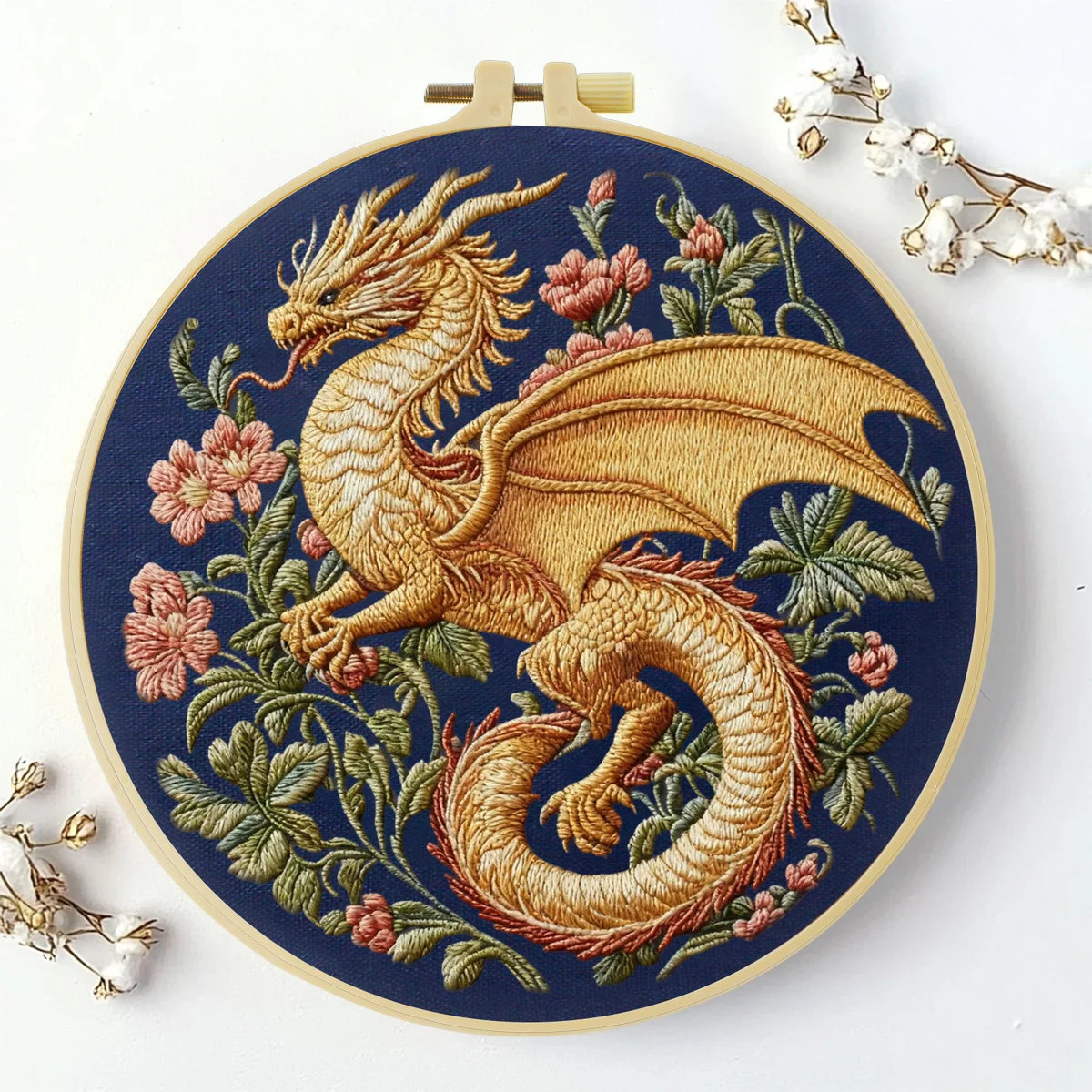 Golden Dragon DIY Embroidery Kit for Beginners