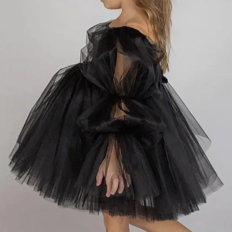 Fashions on The Field Girl Tutu Dress Puff Sleeve Infant Toddler Wedding Party Birthday Dress