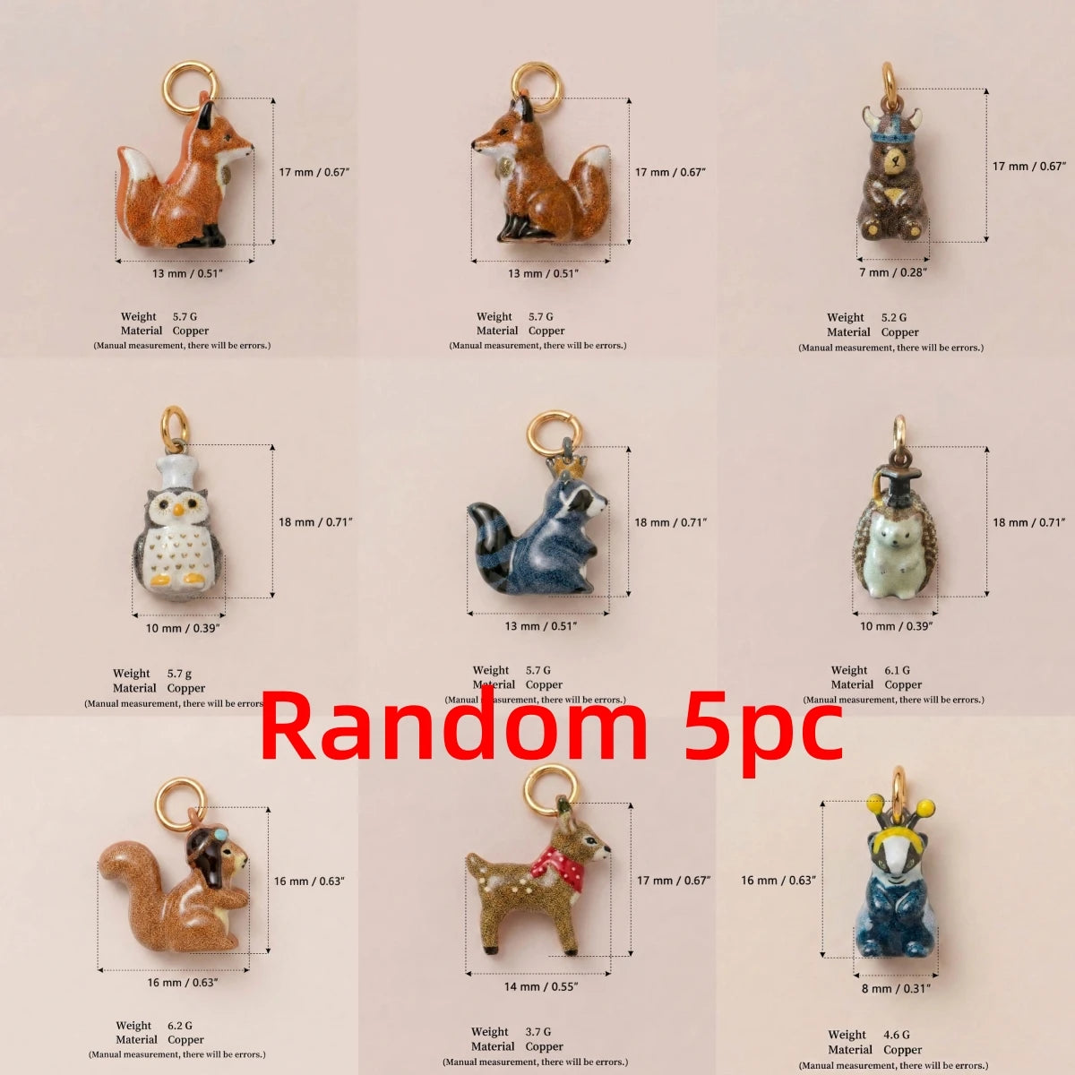 Miniature Animal Friends Pendant Charms DIY Jewellery Making