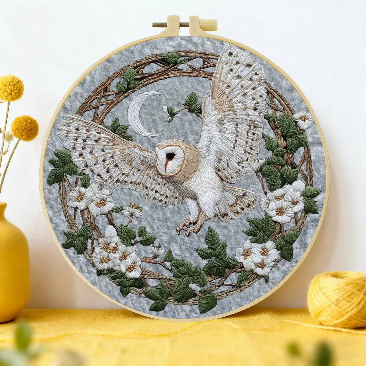 Barn Owl DIY Embroidery Kit for Beginners