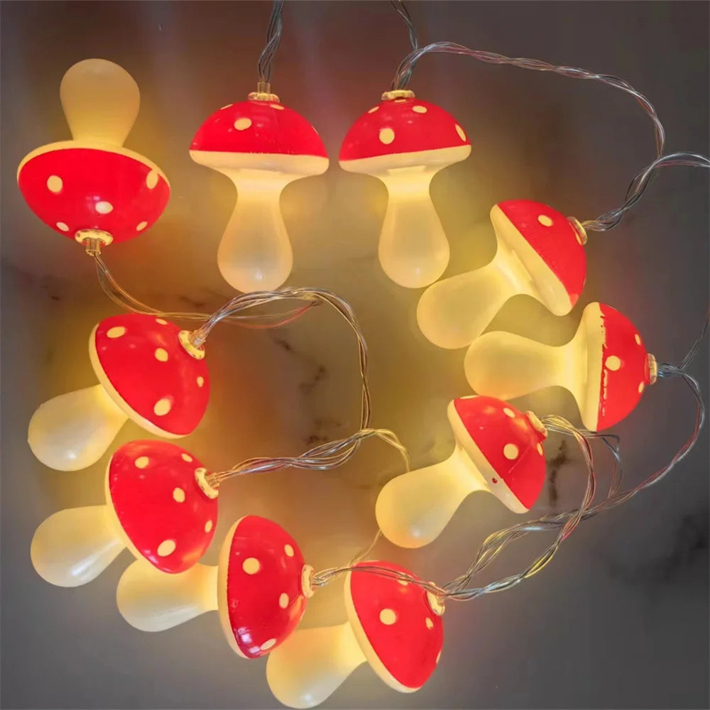 Mushroom String Lights Battery LED Fairy Lights