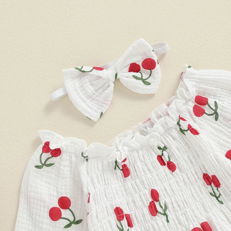 Valentines Day Easter St Patricks Christmas Baby Girls Heart Print Romper with Headband