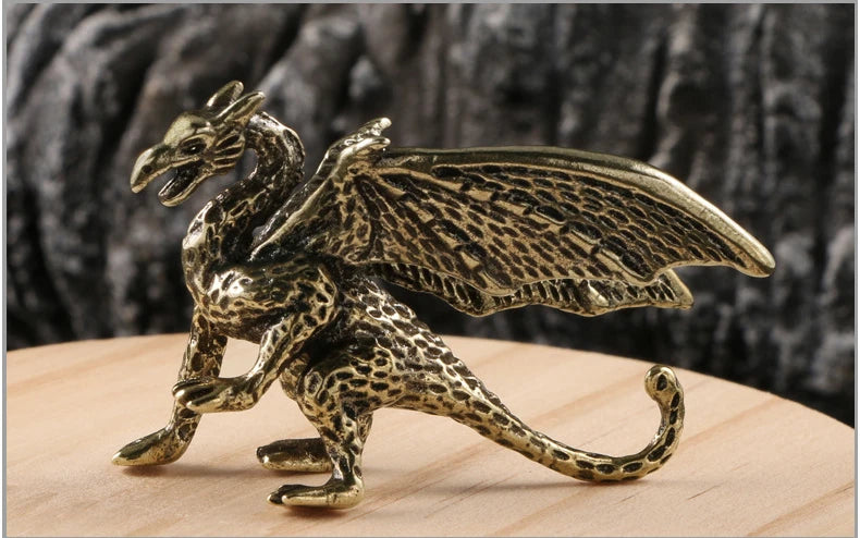 Copper Flying Dragon Tea Pets Metal Figurine