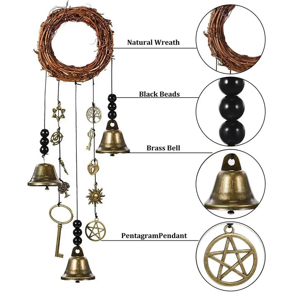 Witches Bells Wind Chimes Handmade Door Decor