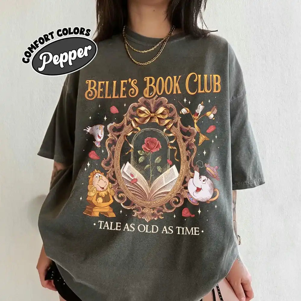 Belle’s Book Club T-Shirt Tale As Old As Time Book Lover Tee