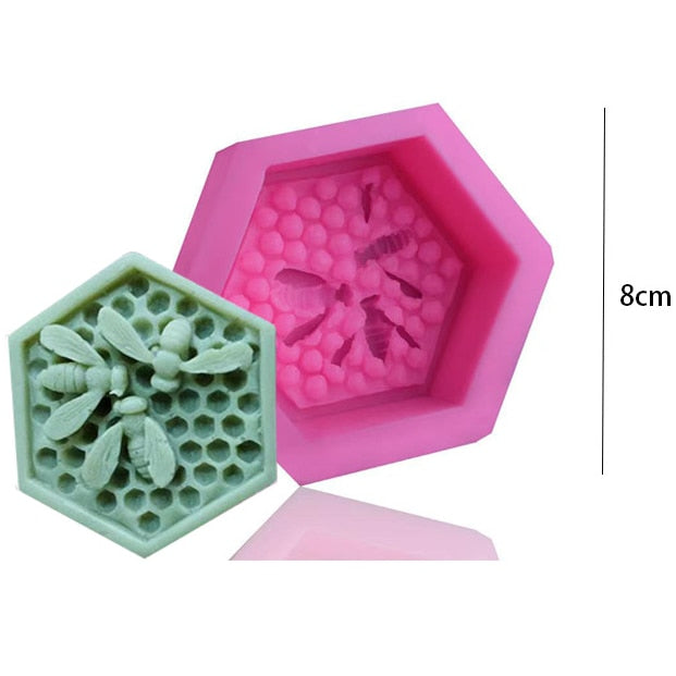 Bee Flower Silicone Mould DIY Soap Resin Baking Plaster Candle Making Moulds