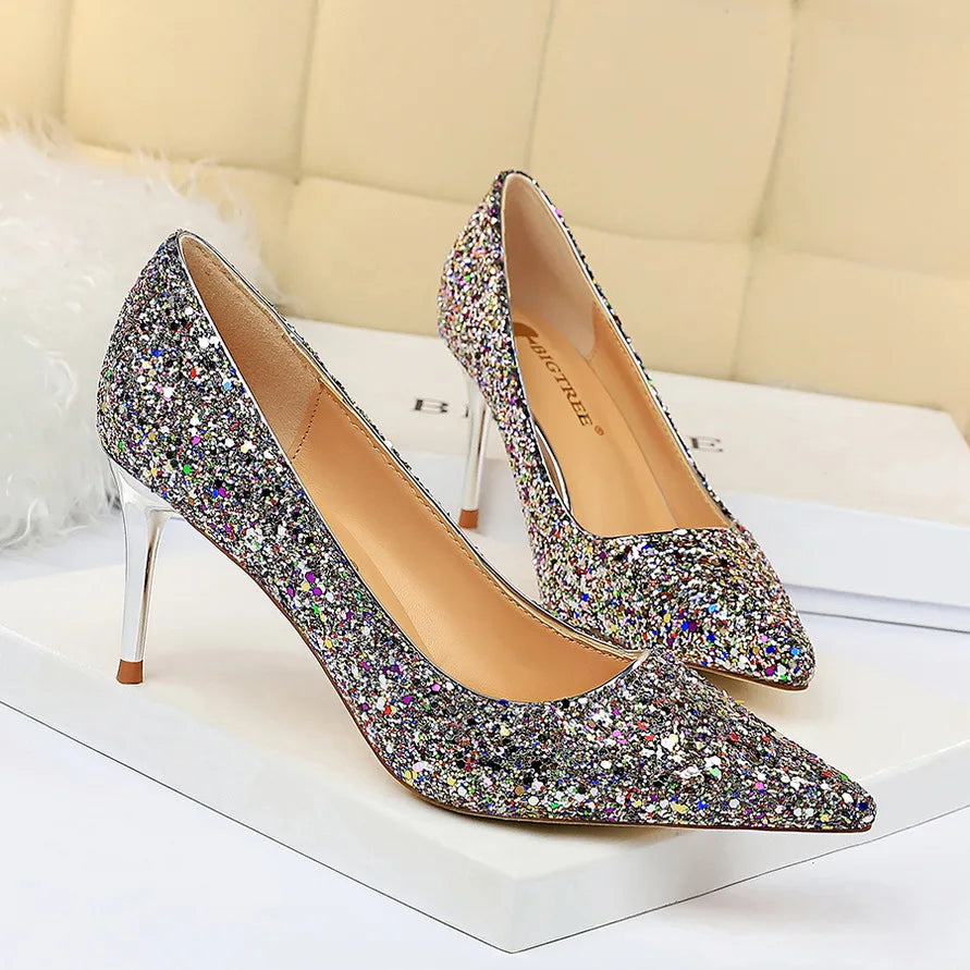 Magical Glittery High Heels in EIGHT Colours