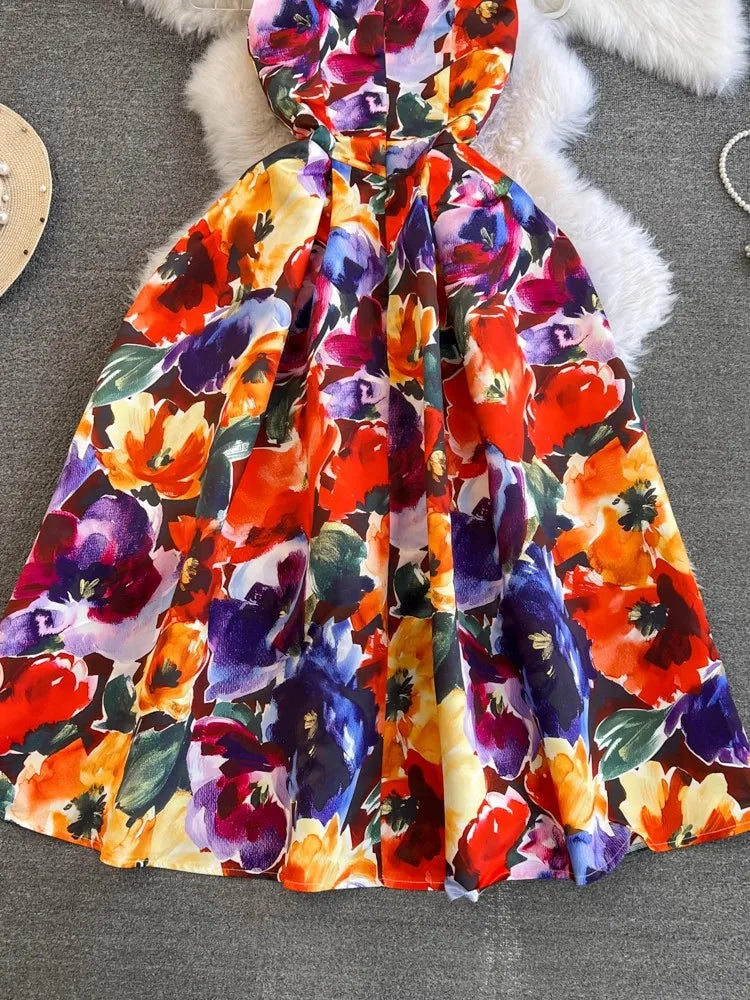 Spring Races Floral Tank Dress with Pockets