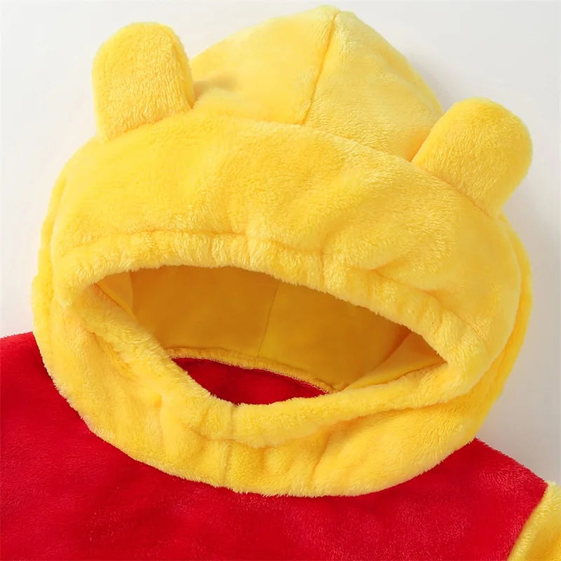 Winnie The Poo Costumes Baby Boys Girls Flannel Hooded Romper