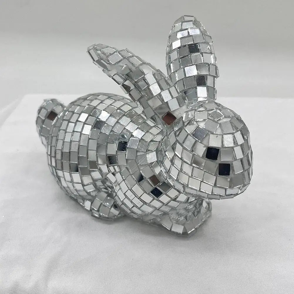 Disco Rabbit Mirror Ball Statue
