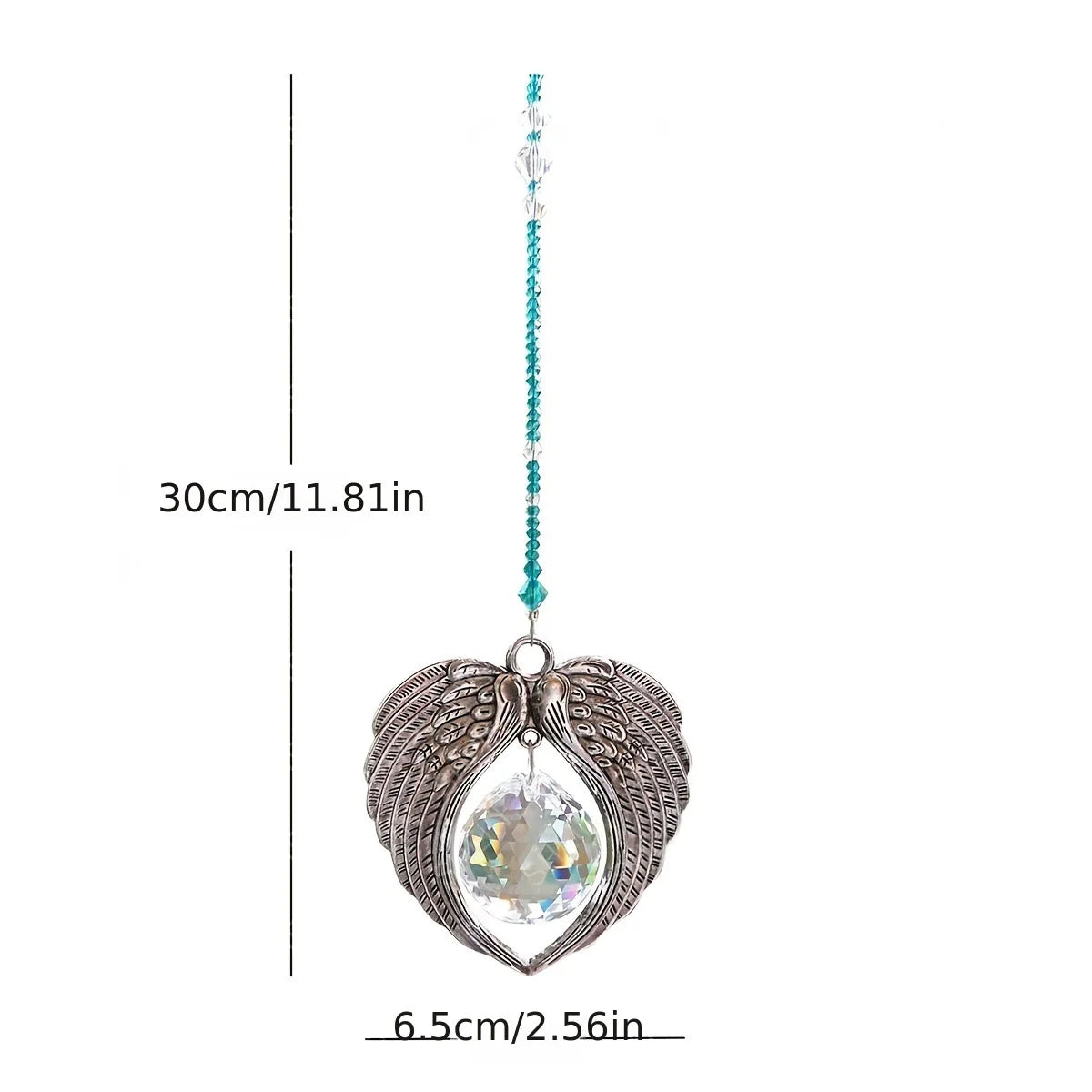 Angel Wing Suncatcher Crystal Pendant Rainbow Maker with Beads