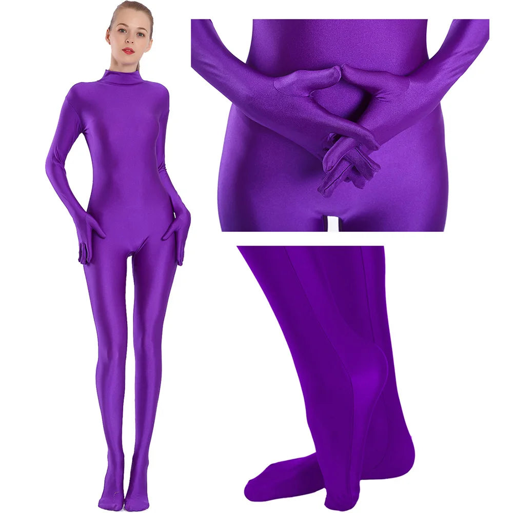 Cat Burglar Adult Spandex Full Body Zentai Footed Jumpsuit Unisex Bodysuit Unitard Halloween Costume